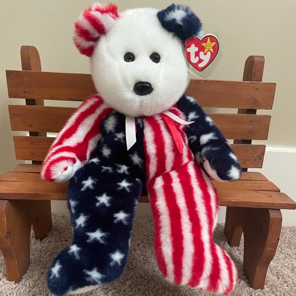 💙1999 Beanie Buddy Spangle 🇺🇸 & baby Glory 1997 - Picture 2 of 12